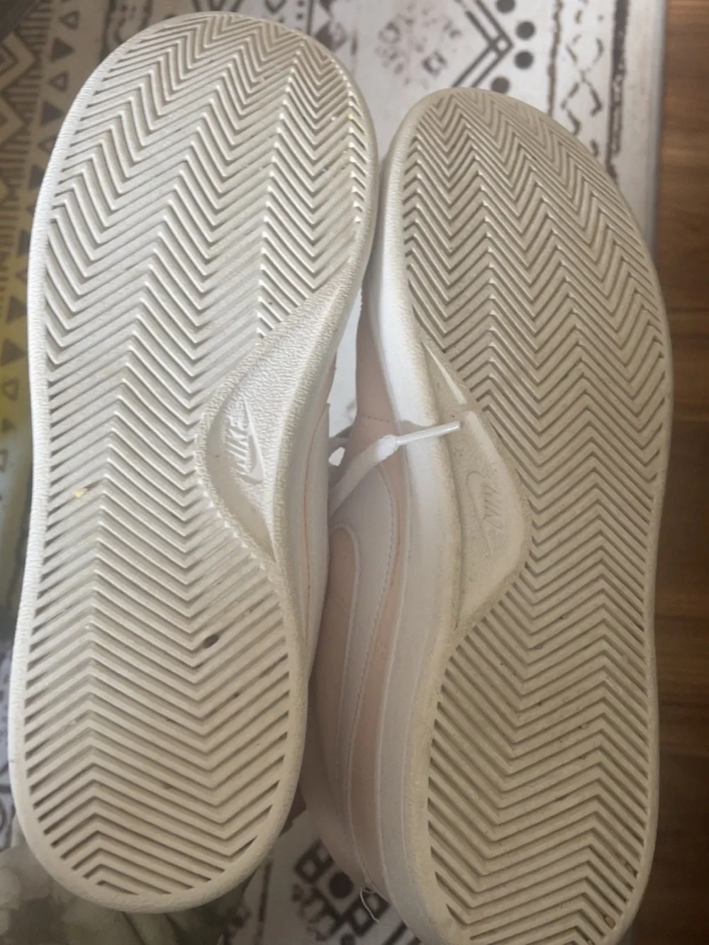 Nike Women's Mid-Top Sneakers in Pale Pink and White
